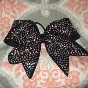 Black rinestone cheer bow